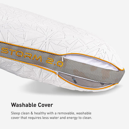 Bedgear Storm Performance Pillow, 1.0 Cooling Pillow for Side Sleepers, Medium Firm Support, Ver-Tex Cooling Cover, Air-X Mesh, Washable