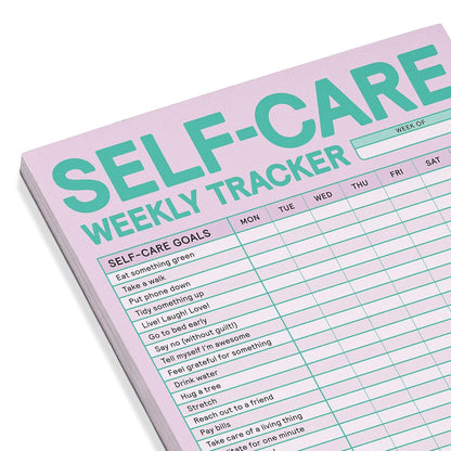 Knock Knock Self-Care Weekly Tracker Pad, Step-by-Step Self-Care Checklist Note Pad (Pastel Version), 6 x 9-inches