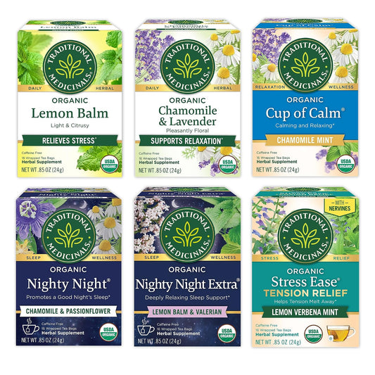 Traditional Medicinals Organic Stress & Sleep Variety Pack, 96 Tea Bags