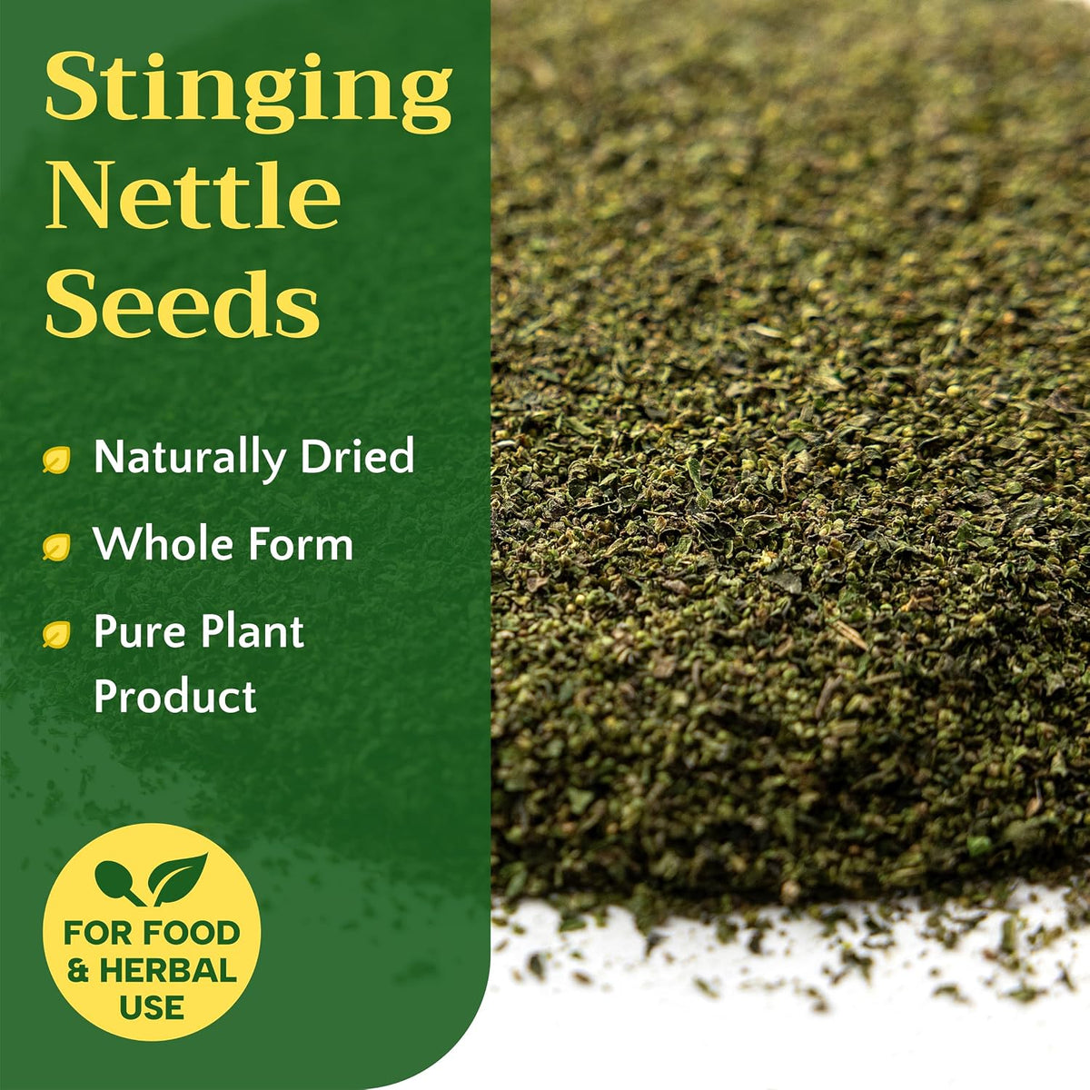 Dried Stinging Nettle Seed for Tea - Whole Urtica dioica Seeds, 2 oz
