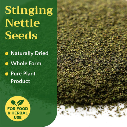 Dried Stinging Nettle Seed for Tea - Whole Urtica dioica Seeds, 2 oz