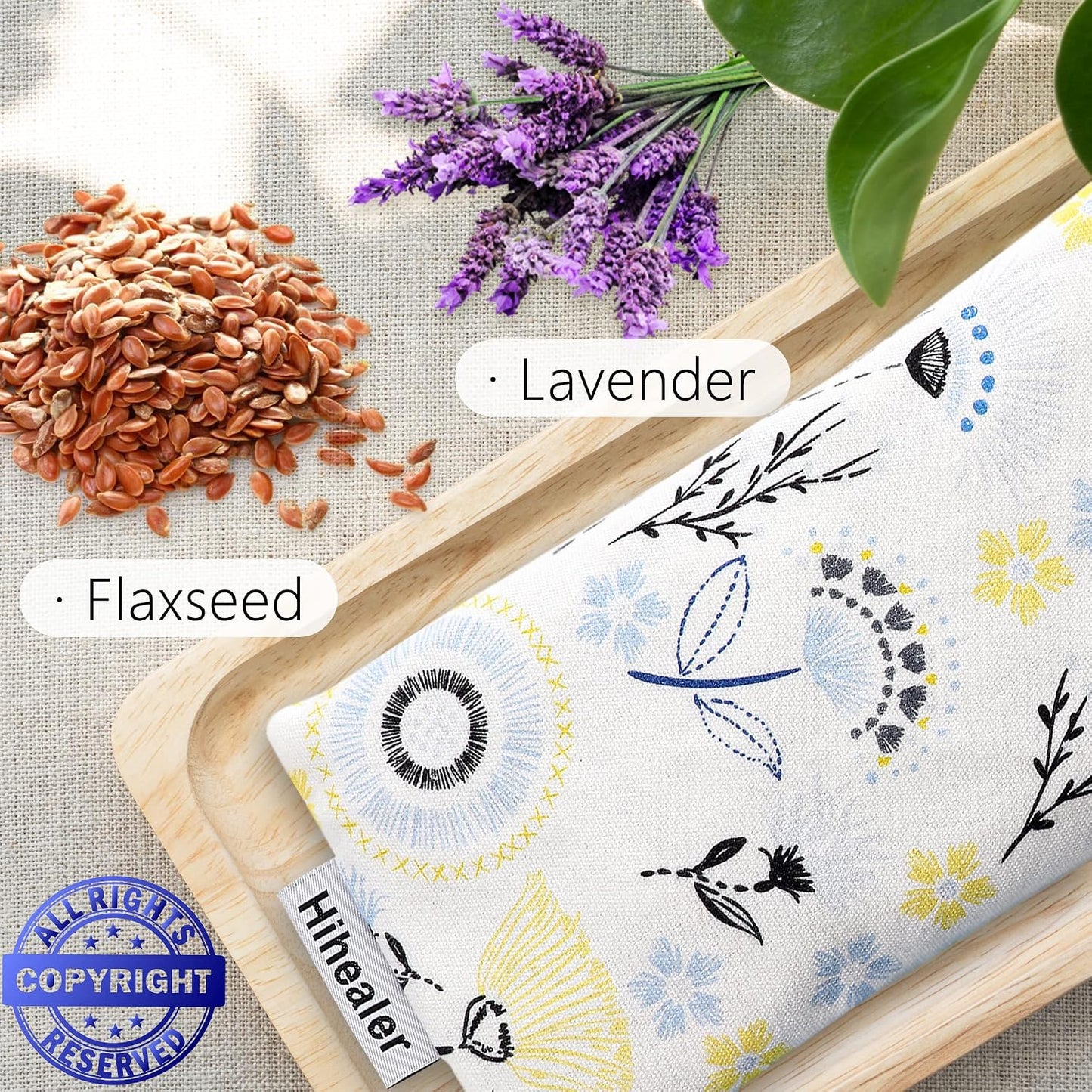 Hihealer Lavender Eye Pillow for Relaxation, Yoga, Sleep, Weighted Eye Mask