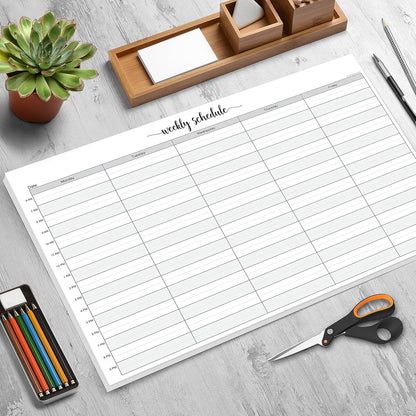 321Done Weekly Schedule Planning Notepad - 50 Sheets 11x17 Size - Mon-Sun Hourly Appointment Productivity Weekly Planner Tear-Off Note Pad, Made in USA