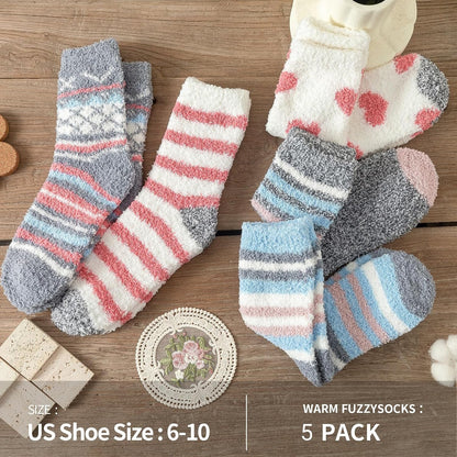 Premillow Womens Fuzzy Socks Fluffy Socks Women Winter Cozy Sock Warm Slipper Home Sleeping Sock for Women