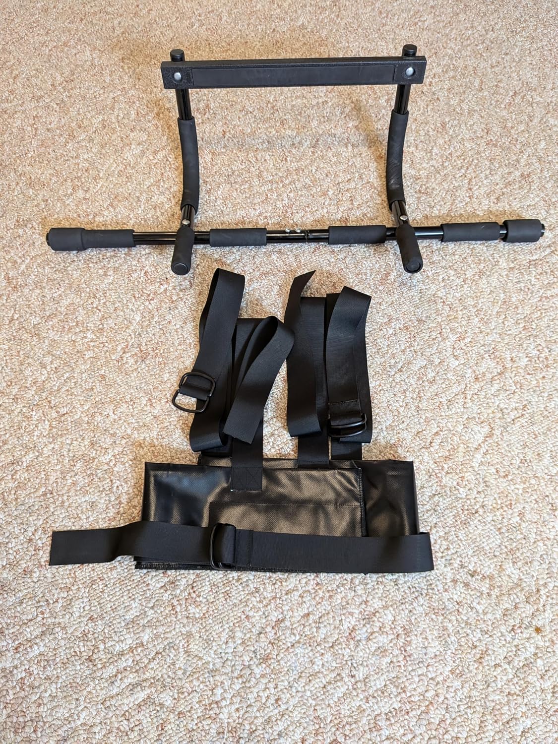 Sit and Decompress Back Stretcher with Pull Up Bar 3 Minutes A Day Lumbar Traction Spinal Decompression - (Large Harness)