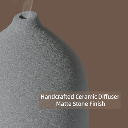 Gooamp 200ML Ceramic Essential Oil Diffuser for Home - Ultrasonic Aromatherapy Diffuser Humidifier with 7 Color LED Lights, Auto Shut-Off, 3 Timers for Bedroom, Office, Yoga, Black