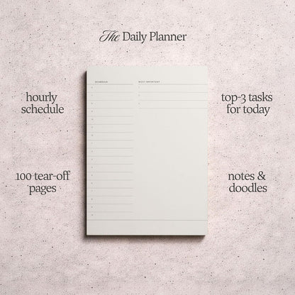 Daily To-Do List Notepad – Desk Pad for Work and Study, Minimal, 8.25x5.85 Inches