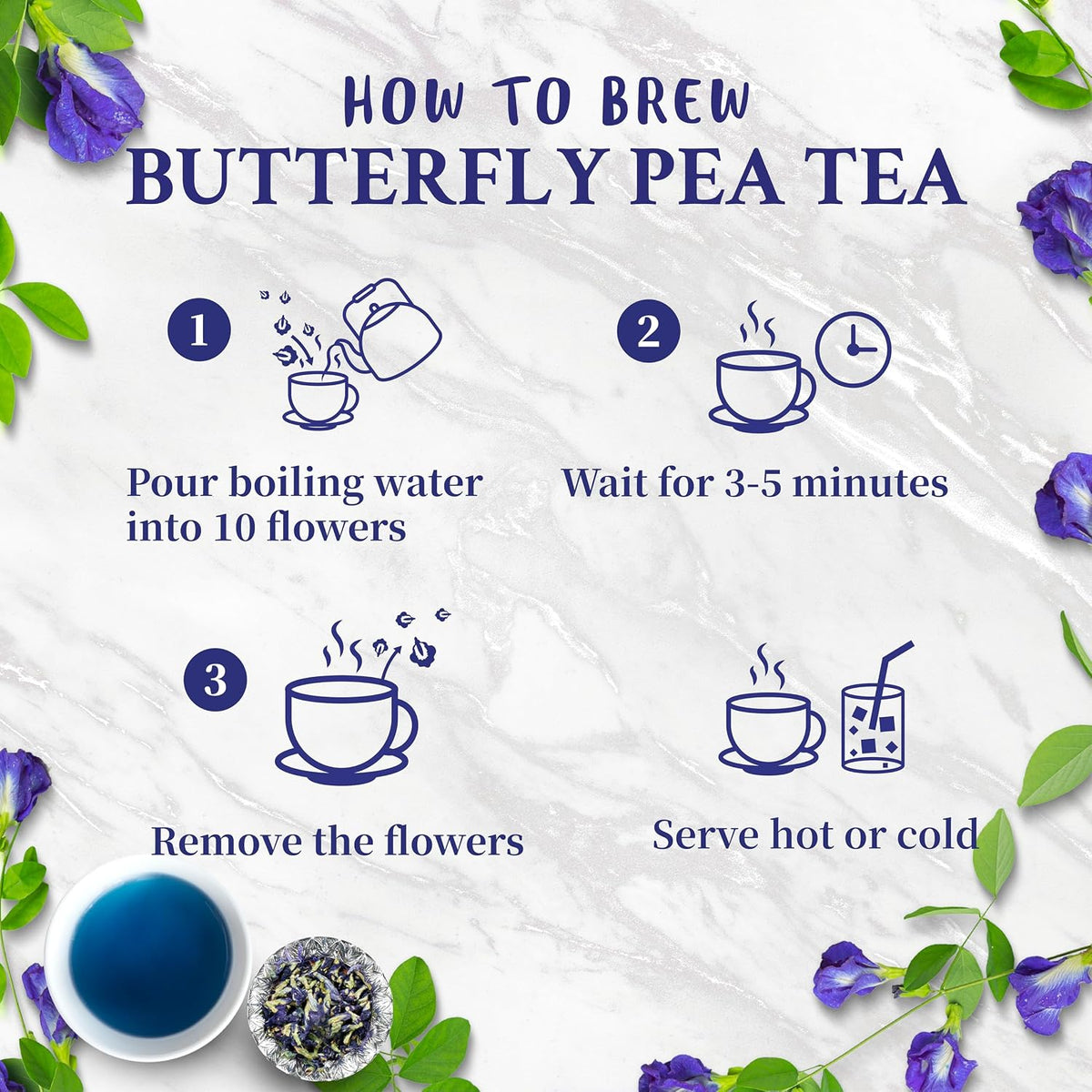 Butterfly Pea Flower Tea (375+ cups) 4.4oz Blue Butterfly Pea Tea Blue Tea