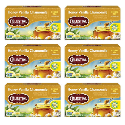 Celestial Seasonings Peppermint Herbal Tea, Caffeine Free, 20 Tea Bags Box (Pack of 6)