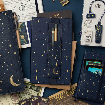 IF Compact Book Light - Moon & Stars, Dark Blue/Gold
