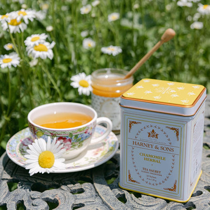 Harney & Sons Chamomile Herbal Tea, 20 Sachets, Caffeine Free Tin