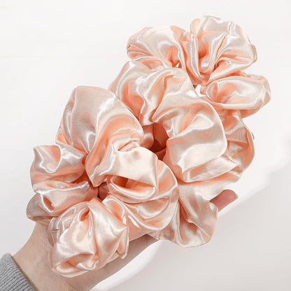 16 Pcs Scrunchies for Women - Black Satin Silk Scrunchies for Girls Hair Ties Elastics Bands Ponytail Holder Hair Accessories