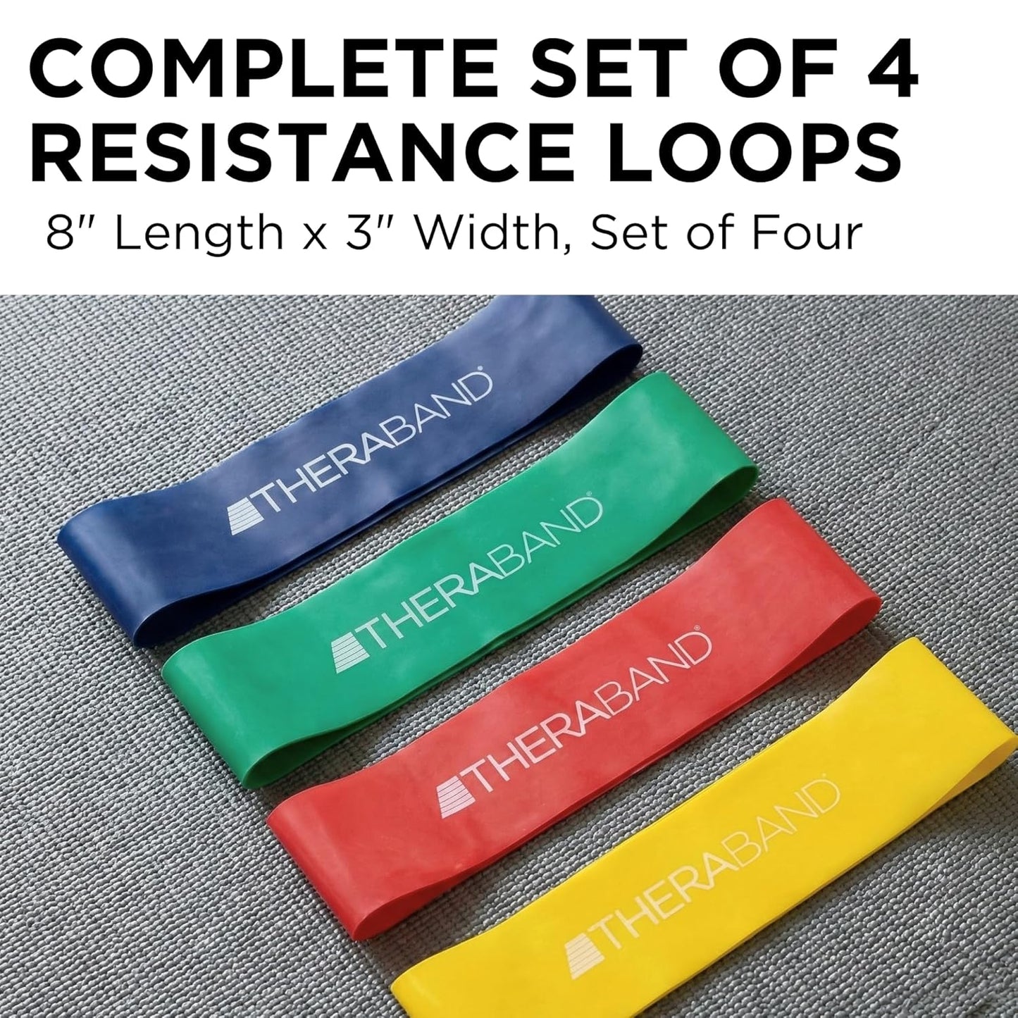 THERABAND Resistance Band Loop Set, 12" Workout Bands for Strength Training, Stretching & Physical Therapy, Set of 3 Color-Coded Exercise Bands with Varying Resistance Levels, Portable & Durable