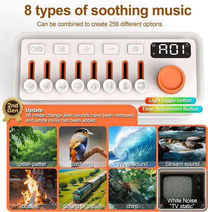 TMEHM 3-in-1 Sleep Sound Machine with 8 Mixable Nature Sounds, Portable Bluetooth Speaker & 12-Color Night Light, White Noise, Sleep Timer & Breathing Exercises for Babies, Kids, and Adults