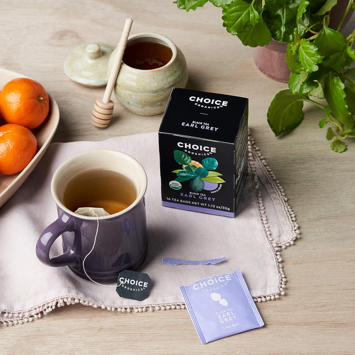 Choice Organics Earl Grey Tea, 16 Tea Bags (3 Pack)