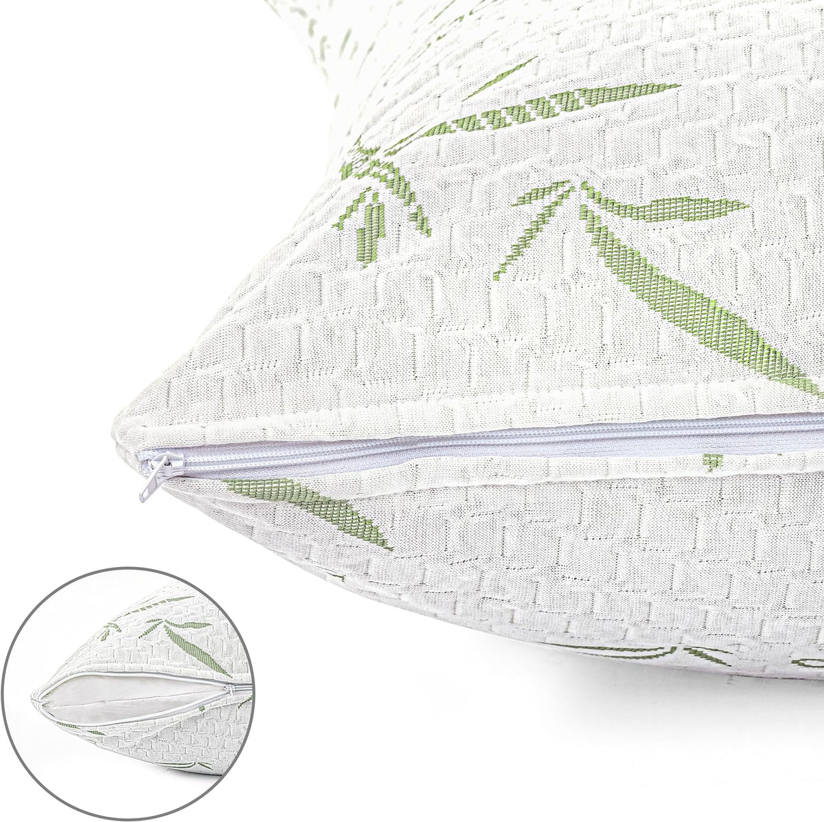 Bamboo Viscose Waterproof Pillow Protectors Queen Size, Pack of 2