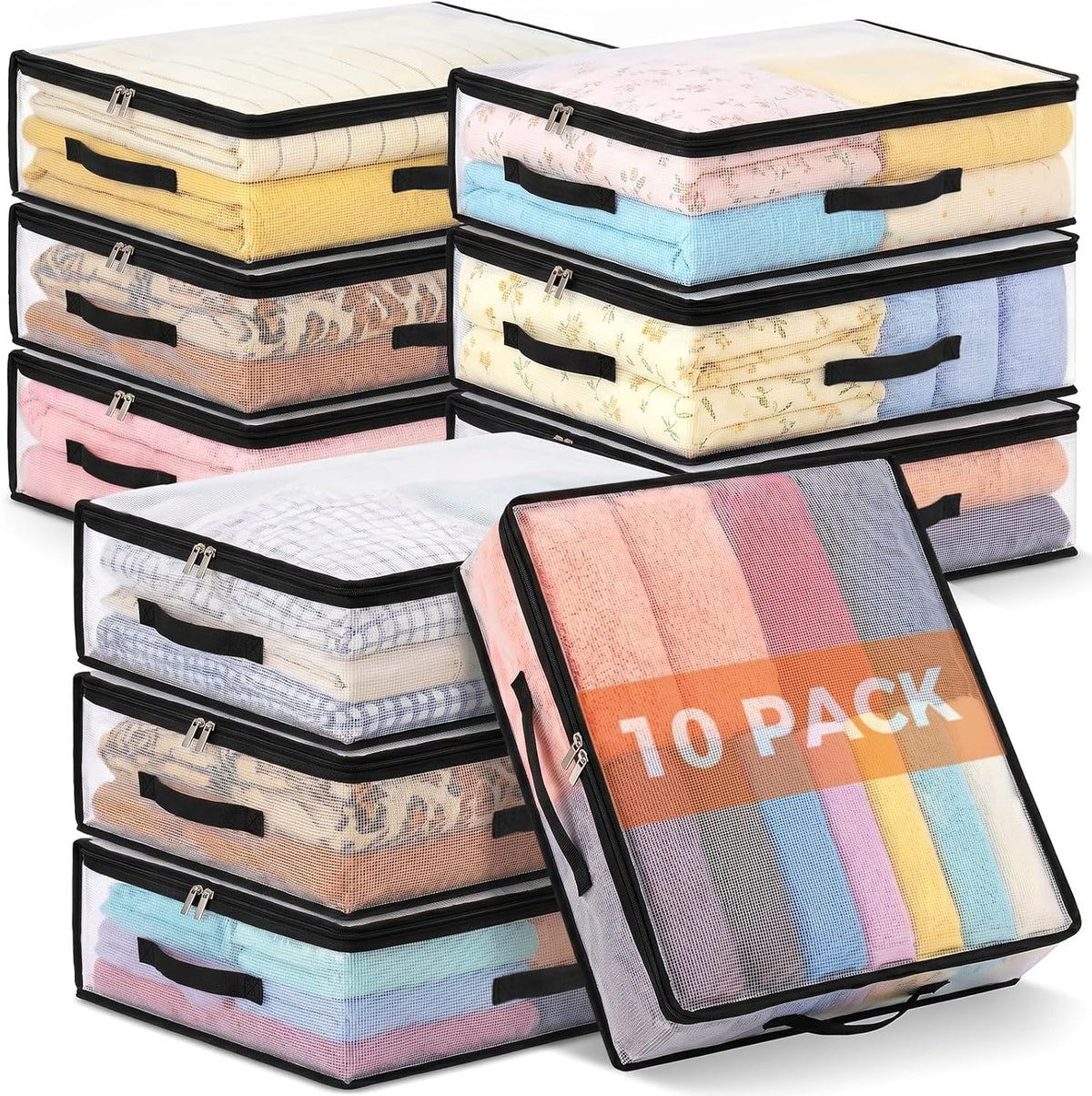 Clear Storage Bags With Zippers & Handles Blanket Storage Bag