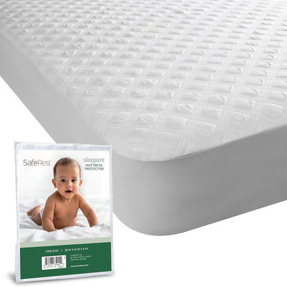 SafeRest Waterproof Queen Size Mattress Protector - Viscose Derived from Bamboo - Fitted with Stretchable Pockets - Machine Washable Viscose Blend Mattress Cover for Bed