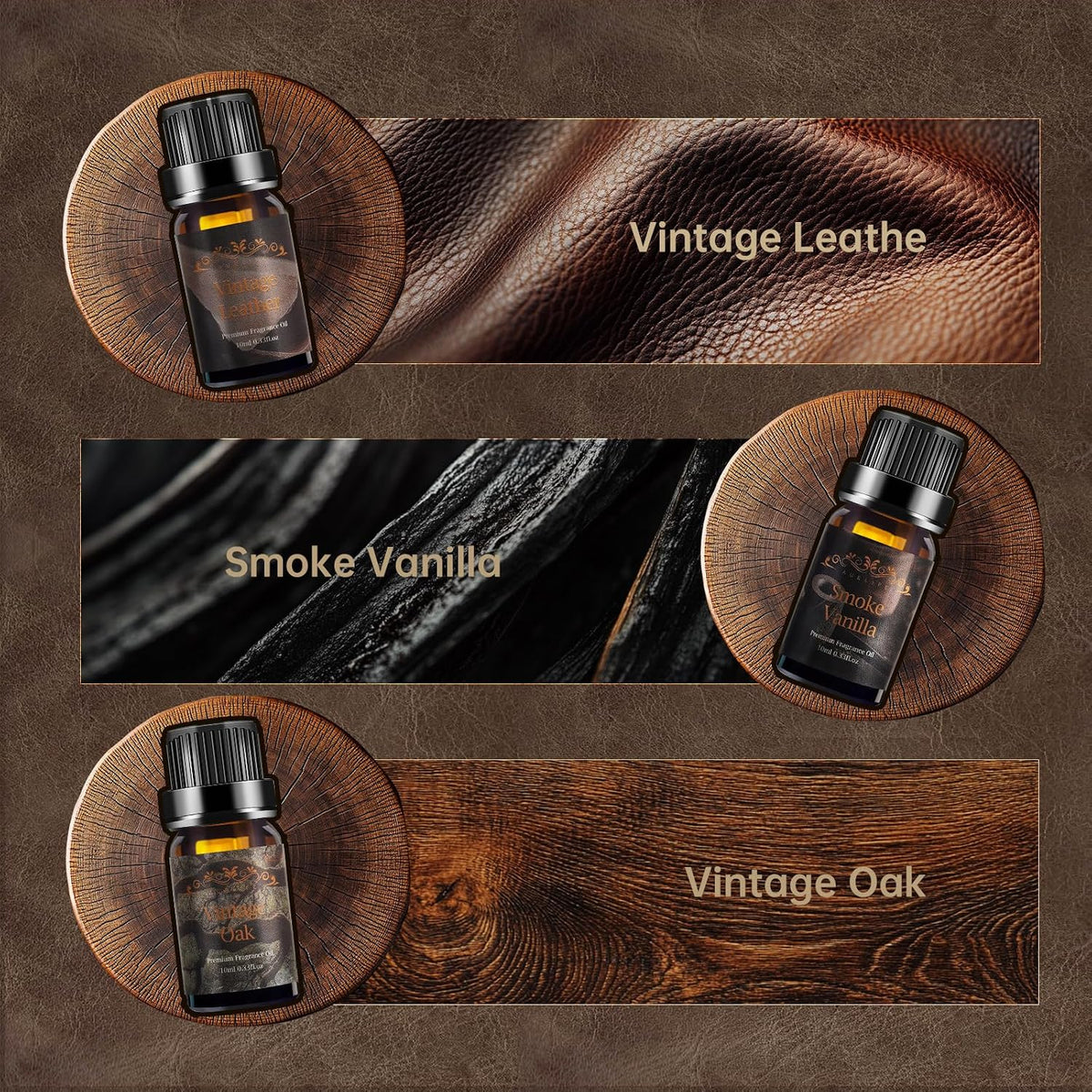 Auelife Men Essential Oils Set for Diffusers for Home, 6x10ml Scented Oil