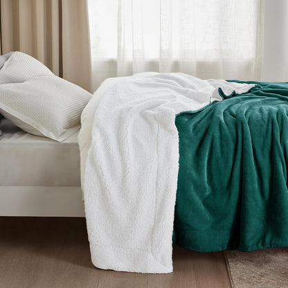 Bedsure GentleSoft Sherpa Fleece Throw Blanket for Couch, Non-Heated, Thick & Warm Cozy Blanket for Winter, Soft Fuzzy Plush Throw Gifts for Women and Men, Grey, 50x60 Inches