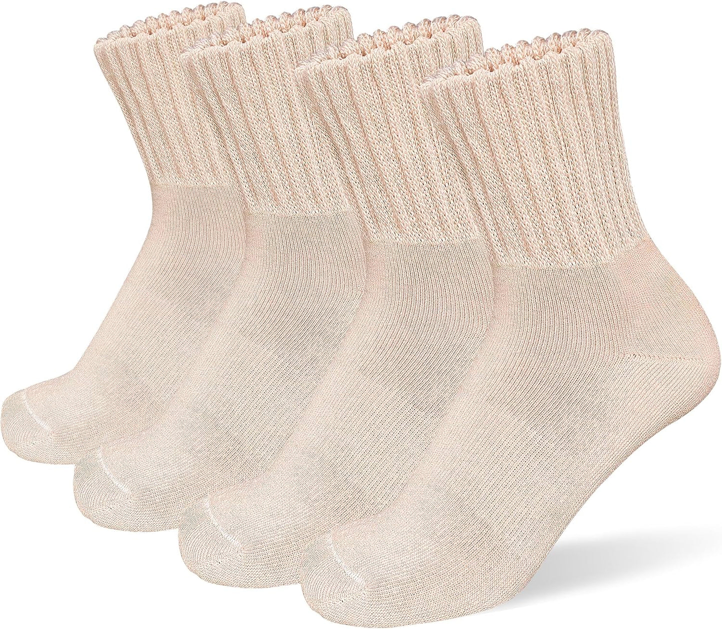 suaskk Womens Cozy Solid Thick Cushioned Thermal Crew Boot Socks 4 Pairs | Soft and comfortable, Arch Support, Non-Slip, Sturdy and durable