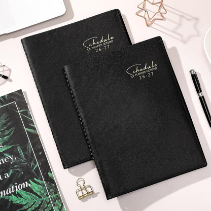 Appointment Book 2026-2027- Business Planner, JUL 2026 - JUN 2027,Planner 2026-2027, 3-Tier Schedule Planner, 8.74" x 11.38", 60 Minutes Intervals + Monthly Tabs + Leather Cover + Pocket - Pea Green