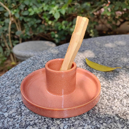 Palo Santo Holder, Ceramic Incense Burner for Palo Santo Wood or Scented Incense Stick, Beige