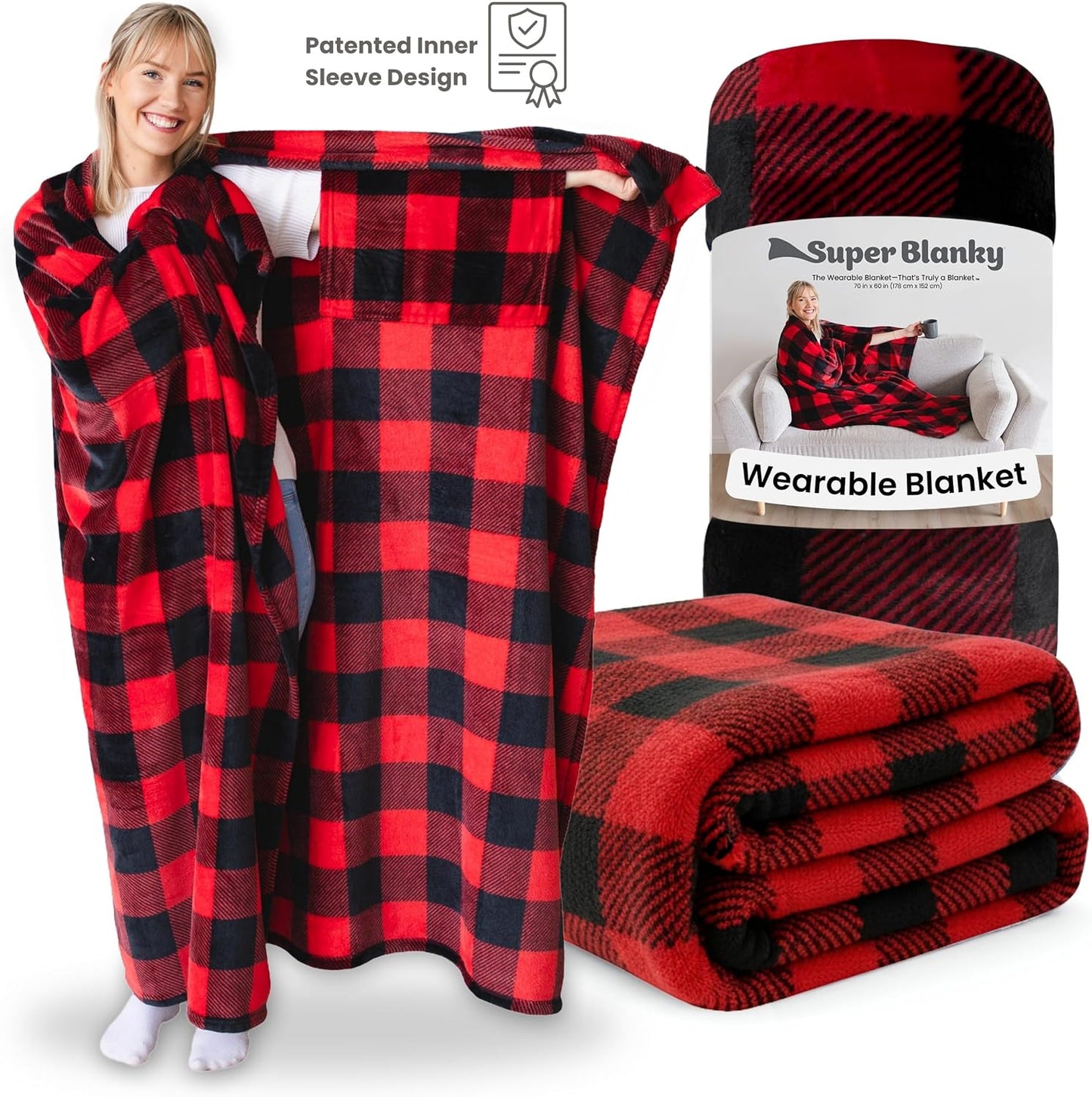 Super Blanky Wearable Blankets for Women & Men, Graduation Day Gift for Her, Cozy Gifts for Women, Wife Birthday Gifts Ideas