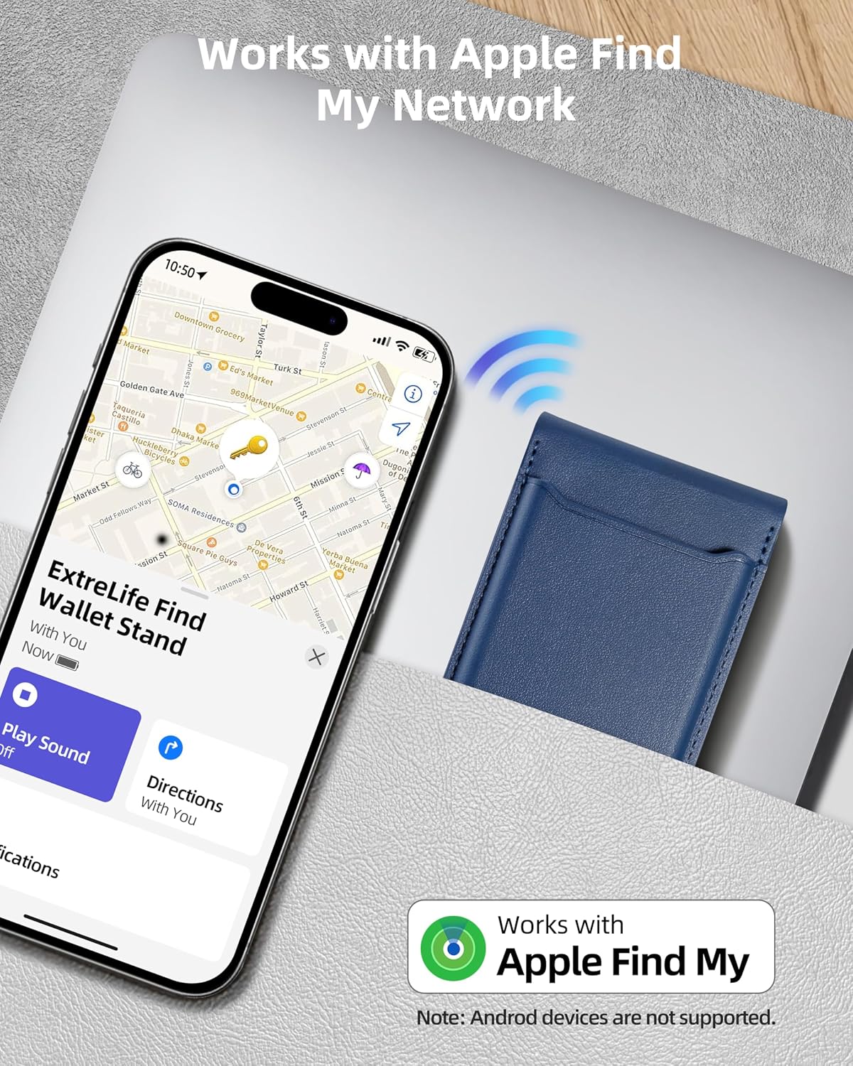 ExtreLife for Magsafe Wallet, Works with Apple Find My, 6 Cards Holder