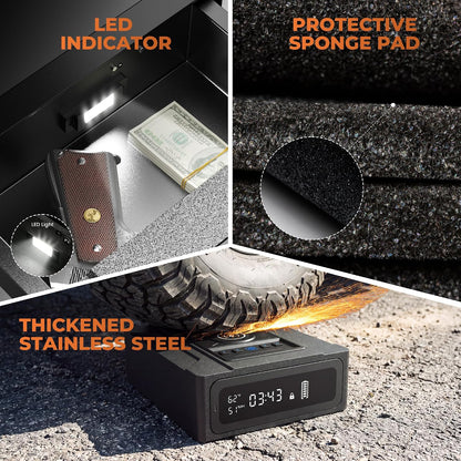 Biometric Safe, Fingerprint Lock & 3‑in‑1 Wireless Charging for Bedside