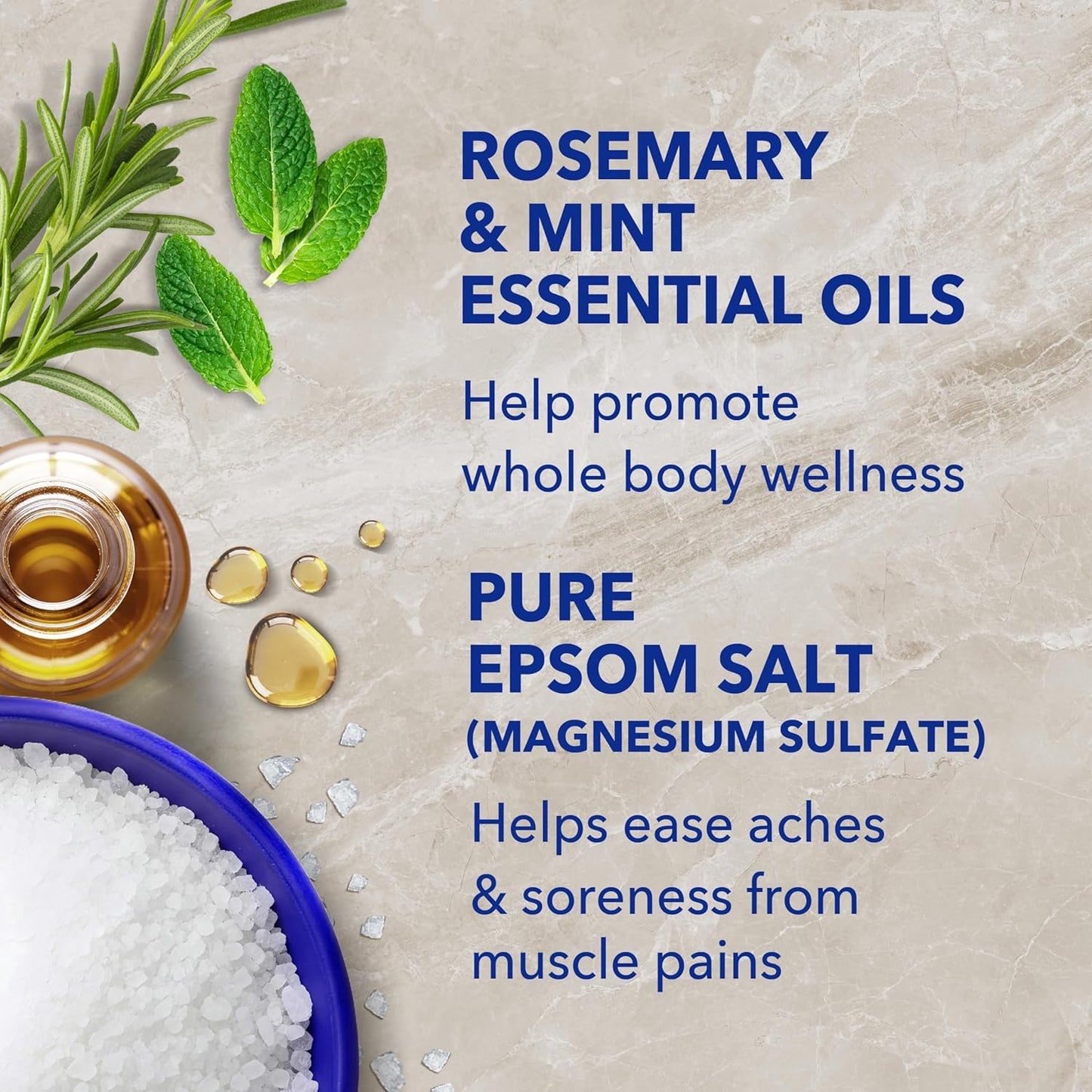 Dr Teal's Epsom Salt Magnesium Soak, Wellness Therapy with Rosemary & Mint, 3 lbs