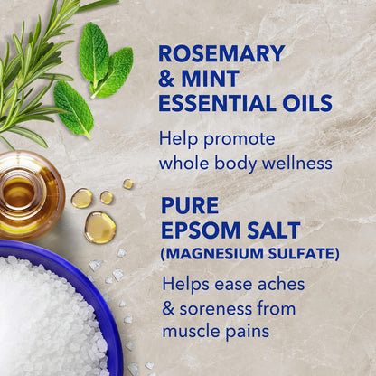 Dr Teal's Epsom Salt Magnesium Soak, Wellness Therapy with Rosemary & Mint, 3 lbs