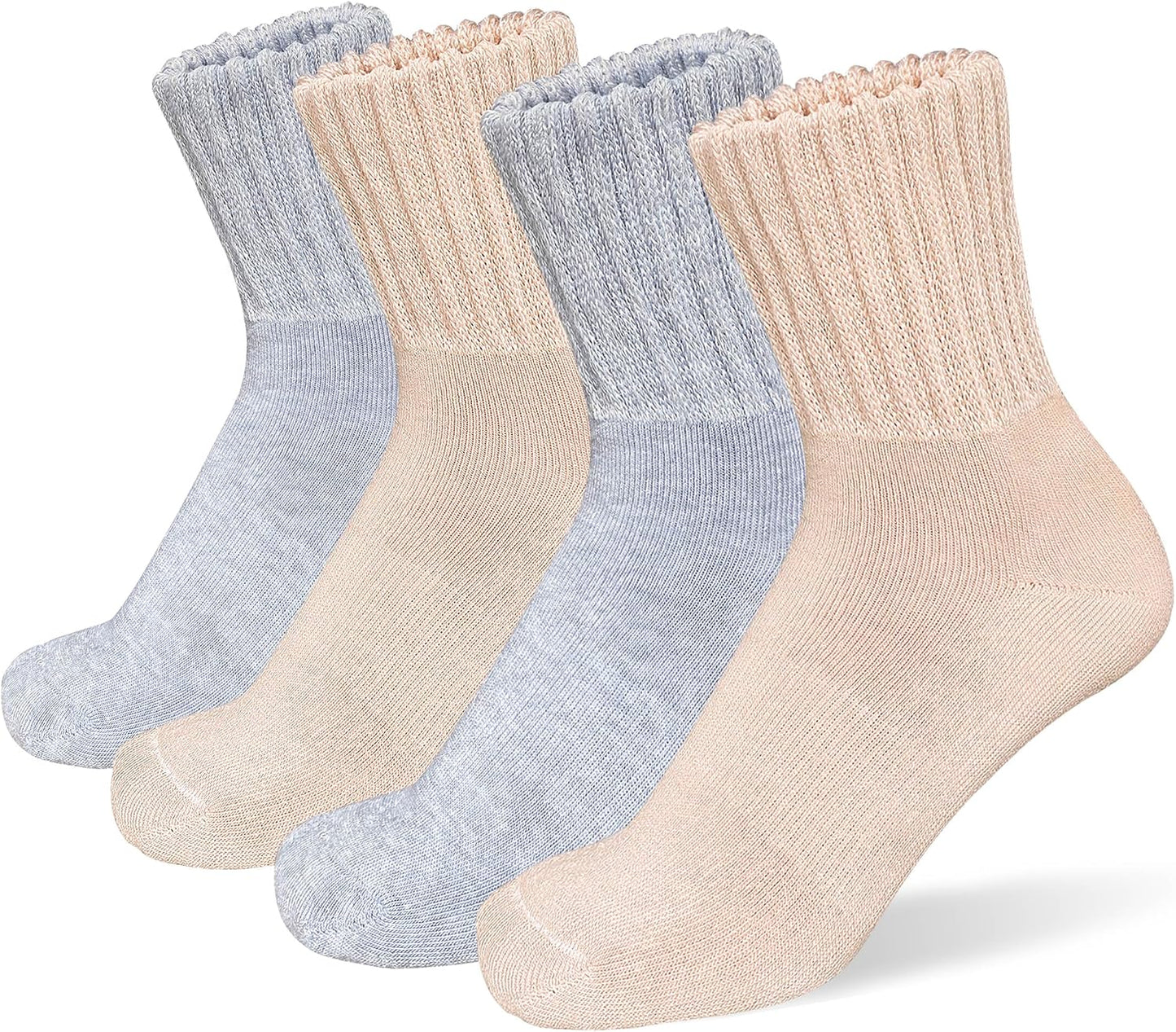 suaskk Womens Cozy Solid Thick Cushioned Thermal Crew Boot Socks 4 Pairs | Soft and comfortable, Arch Support, Non-Slip, Sturdy and durable