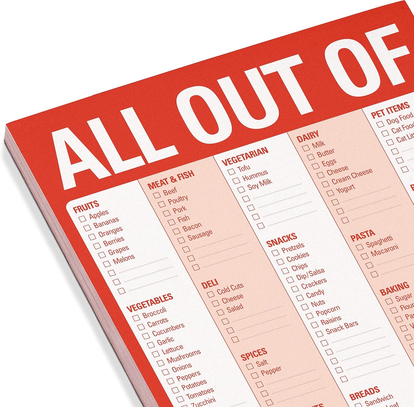 Knock Knock All Out Of Grocery List Note Pad, 6 x 9-inches (Blue)