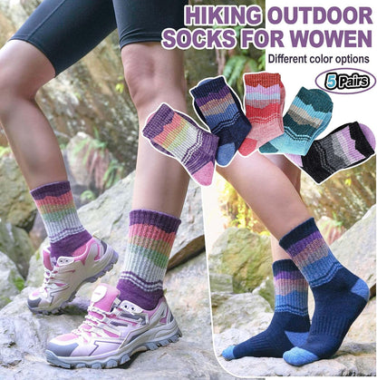 Sandsuced Merino Wool Hiking Warm Socks Thermal Winter Cozy Crew with Cushioned Sole & Moisture Wicking 5 Pairs for Women