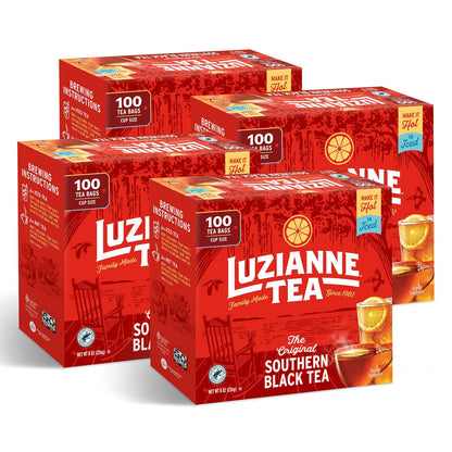 Luzianne Unsweetened Hibiscus Iced Tea Bags, Family Size, 22ct Box (Pack of 6)