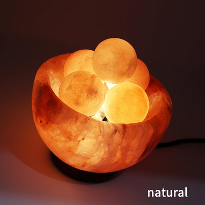 UMAID Himalayan Salt Lamp 8–10"(7–11 lb) Dimmable Pink Rock Salt Lamp with Wooden Base & Night Light Bulb, Spa Decor for Meditation Room, Massage Stones Ambiance, Desk & Bedroom,Gifts for Men & Women