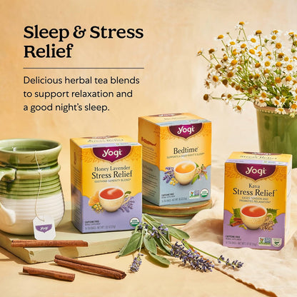 Yogi Soothing Caramel Bedtime Tea, 16 Tea Bags (4 Pack)