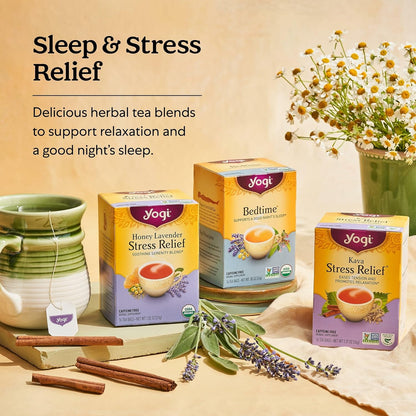 Yogi Kava Stress Relief Organic Tea, 16 Tea Bags (6 Pack)