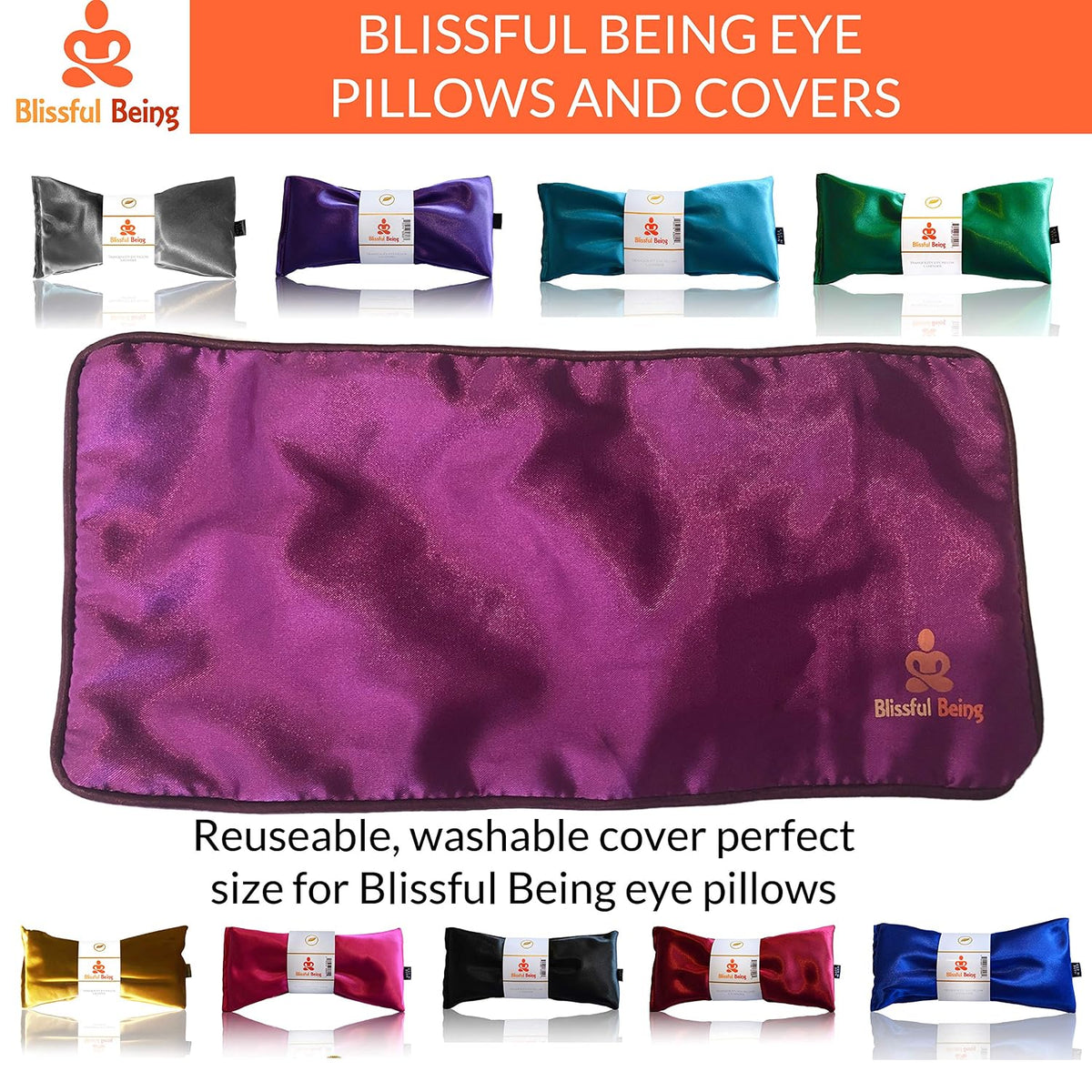 Lavender Eye Pillow | Hot or Cold Weighted Satin Eye Mask Perfect for Sleeping, Yoga, Meditation | Gifts for Women, Birthday, Teachers | Natural Herbal Relaxation | Made in USA (Aqua)