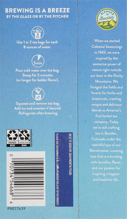 Celestial Seasonings Cold Brew Raspberry Black Iced Tea 18 Tea Bags