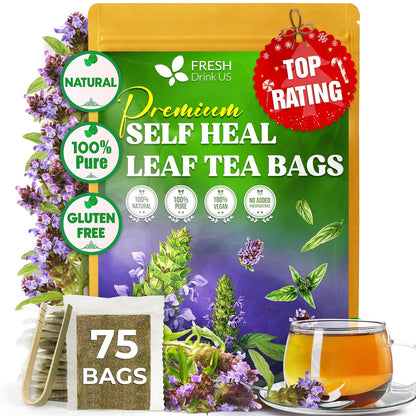 FreshDrinkUS, Premium Self Heal Leaf Tea Bag, 75 Count, Caffeine Free