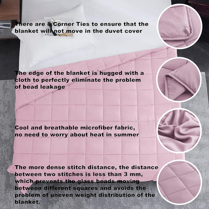 L'AGRATY Weighted Lap Pad 7lb: Small Weighted Blanket for Adults - Cooling Portable Travel Blanket for Relaxation Sleeping - Washable All-Season (29" x 24")