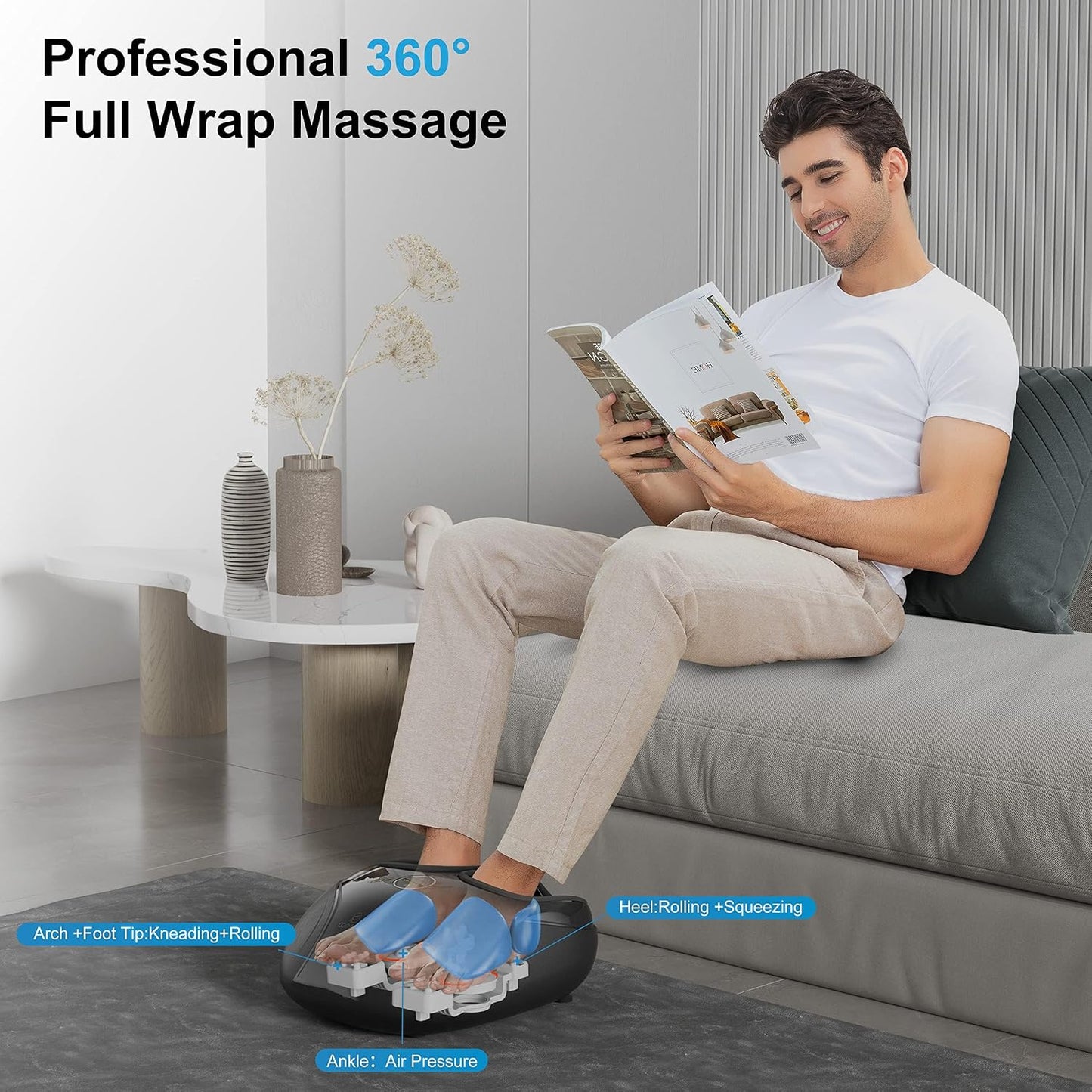 COMFIER [2026 Gift for Men,Women,Shiatsu Foot Massager with Fast Heat,Kneading Rolling Compression,Extra Vibration, FSA Eligible HSA Store, Plantar Fasciitis,Neuropathy Pain, Bigger Size 13IN
