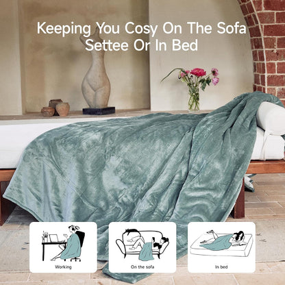 GOTCOZY Heated Throw Blanket, 50''X60'' - Soft Silky Plush Electric Blanket with 4 Heating Levels & 3 Hour Auto Off, ETL Certified, Machine Washable (Grey)