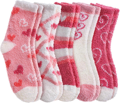CHOWISH Womens Fuzzy Slipper Socks Super Soft Microfiber Fluffy Cozy Winter Warm Fuzzy Crew Socks