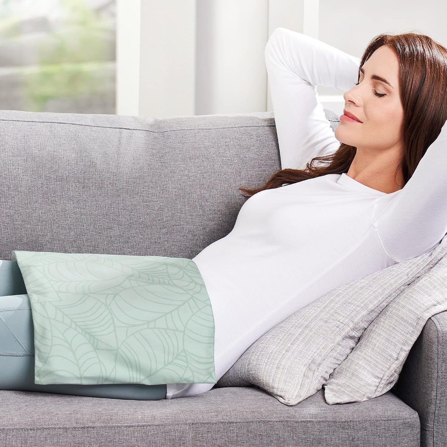 Pure Enrichment PureRelief Express Designer Series Electric Heating Pad - 12” x 15” Fast-Heating with 4 Heat Settings, Machine-Washable Fabric, & 2-Hour Auto Safety Shut-Off - Cerulean Diamond