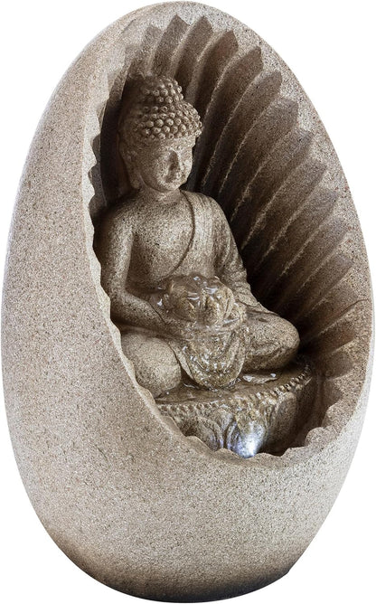 Alpine Corporation WIN1138 13" Indoor Tabletop Tiering Bowls Water Fountain with LED Lights – Cascading Water Feature for Home, Office, Meditation, and Relaxation, Dark Gray