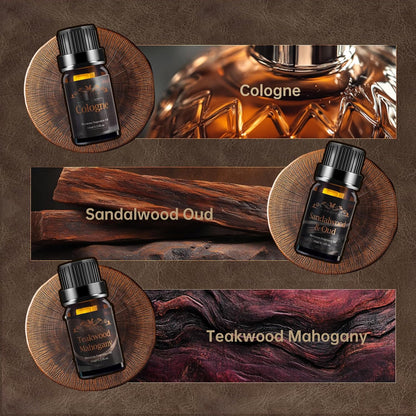 Auelife Men Essential Oils Set for Diffusers for Home, 6x10ml Scented Oil