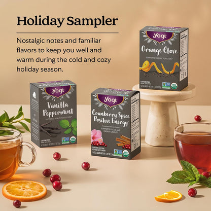 Yogi Holiday Organic Variety Sampler, 16 Tea Bags (6 Pack)